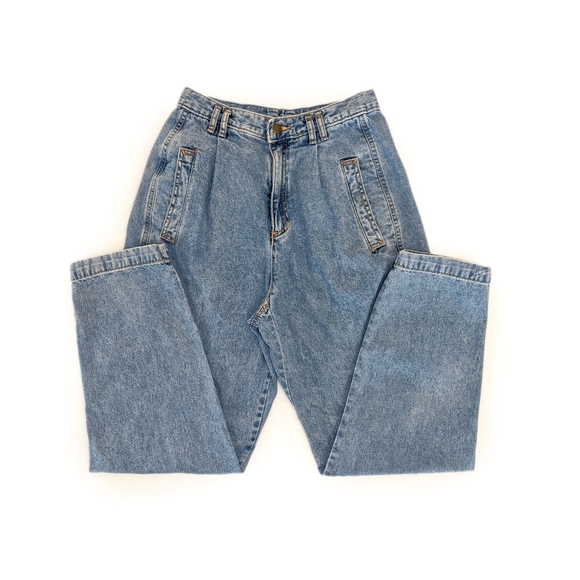 Vintage Denim - Vintage 90s Boho High Rise Baggy Leg Mom Jeans